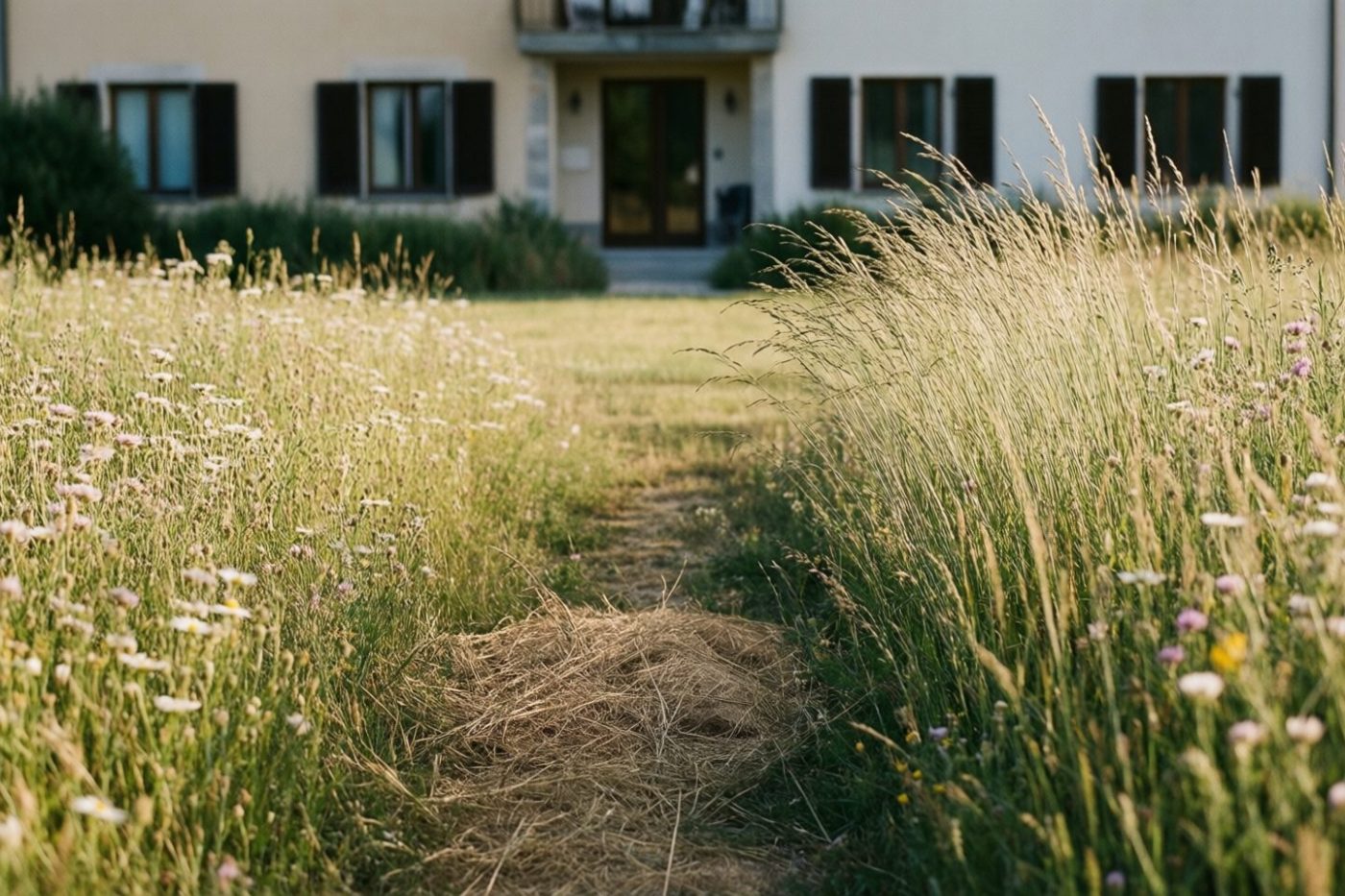 Prairie fleurie remplaçant l’ancienne pelouse